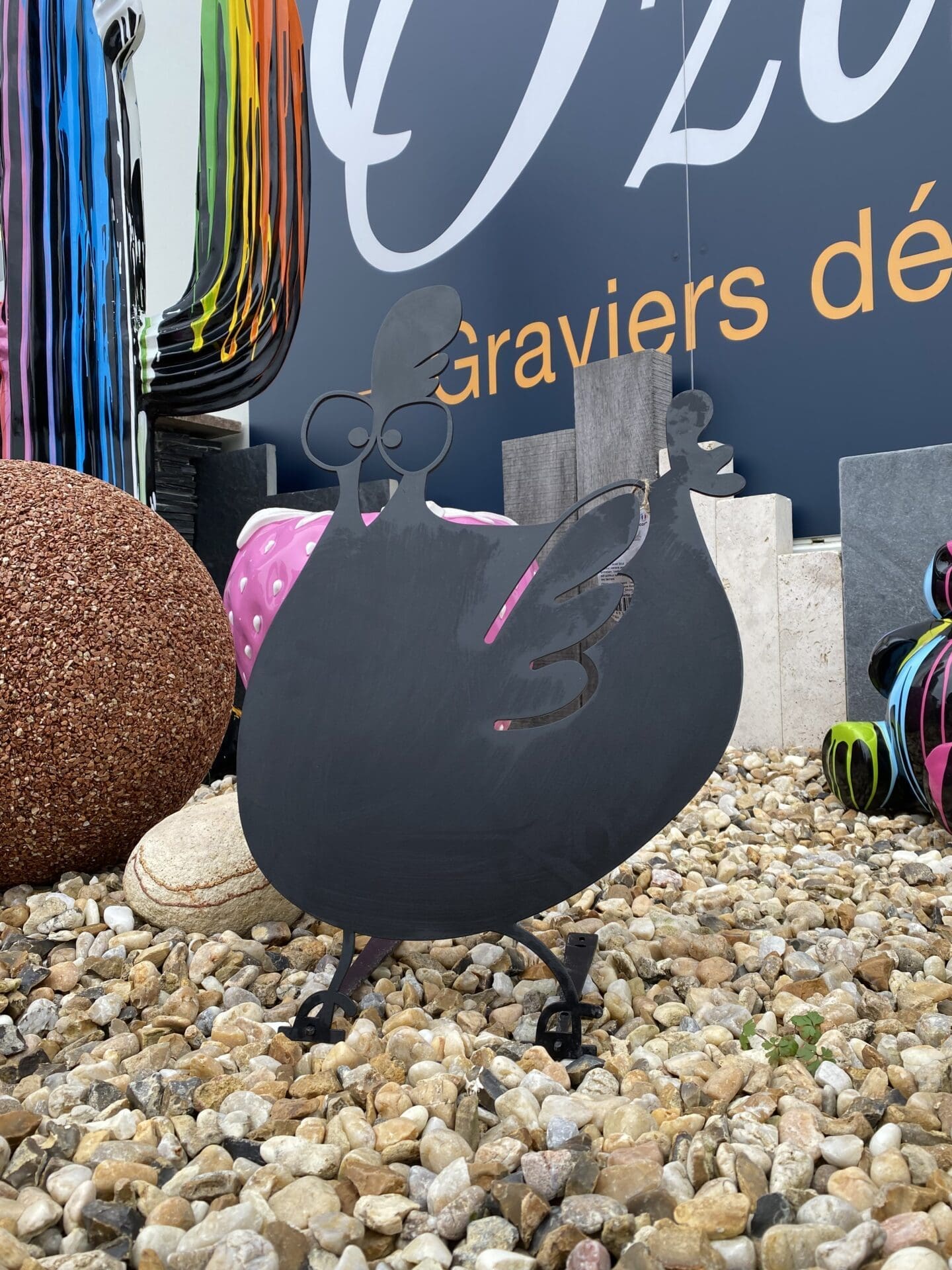 Poule "Paulette" en Acier - Ozaé Graviers Déco