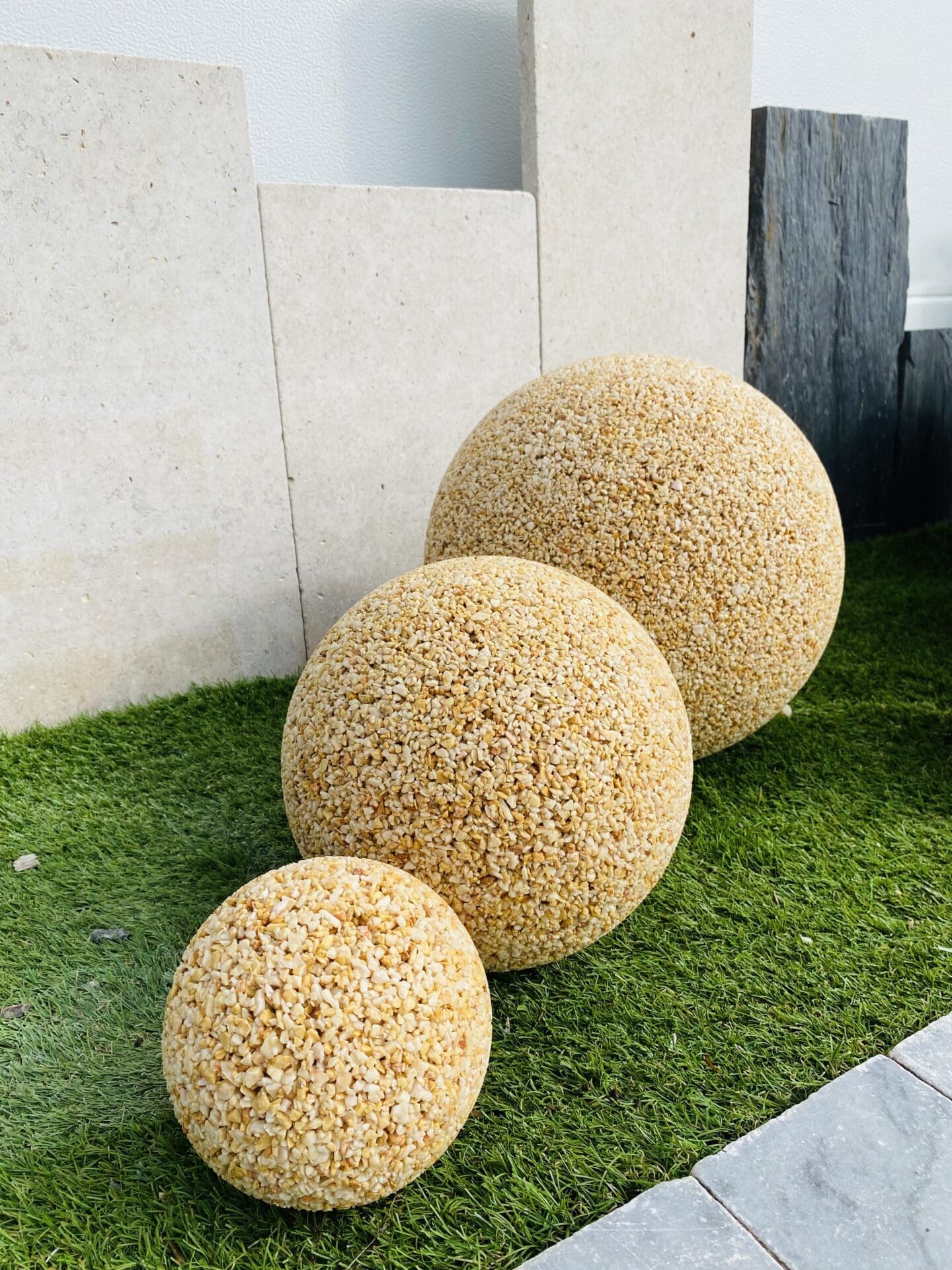 Trio de Boules Décoratives en Résine - Ozaé Graviers Déco