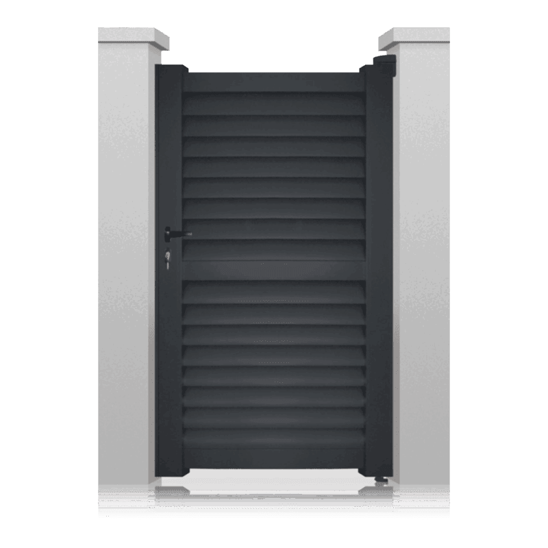 Portillon GENÈVE Ozaé Graviers Déco, portillon plein en aluminium pour entrée moderne et sécurisée