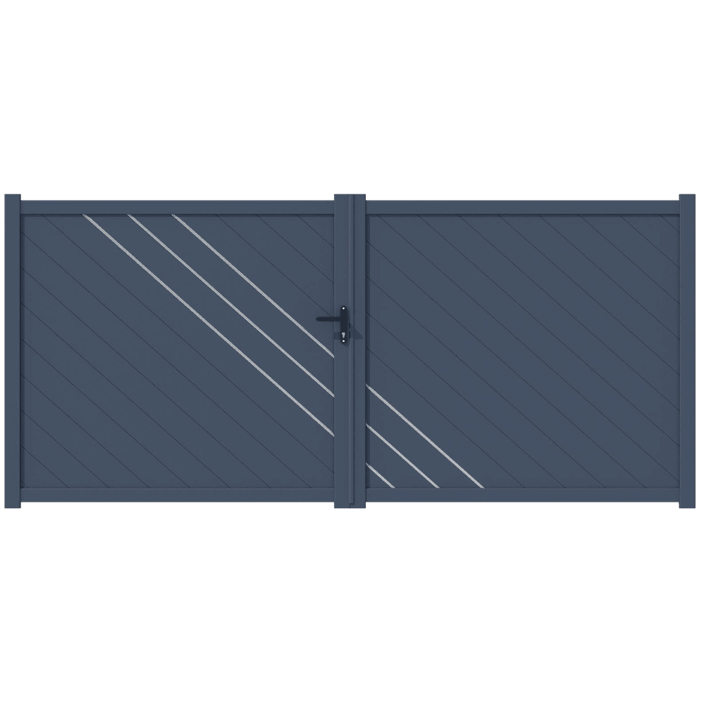 Portail Battants Aluminium – PORTO – Ozaé Graviers Déco Portail Battants Aluminium PORTO Ozaé Graviers Déco, portail ajouré design et sans entretien