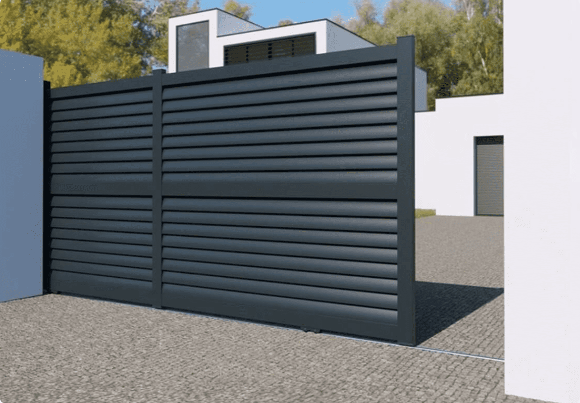 Portail Coulissant Aluminium - GENÈVE - Ozaé Graviers Déco