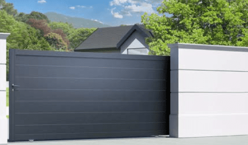 Portail Coulissant Aluminium - LONDRE - Ozaé Graviers Déco