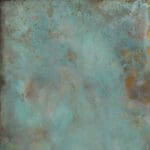 Dalle Céramique Alchemy Mint Ozaé Graviers Déco, effet métal vert oxydé, grès cérame antidérapant pour terrasse design