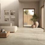 Dalle Céramique HISTOIRE - Artois, teinte beige crème effet pierre ancienne – Ozaé Graviers Déco