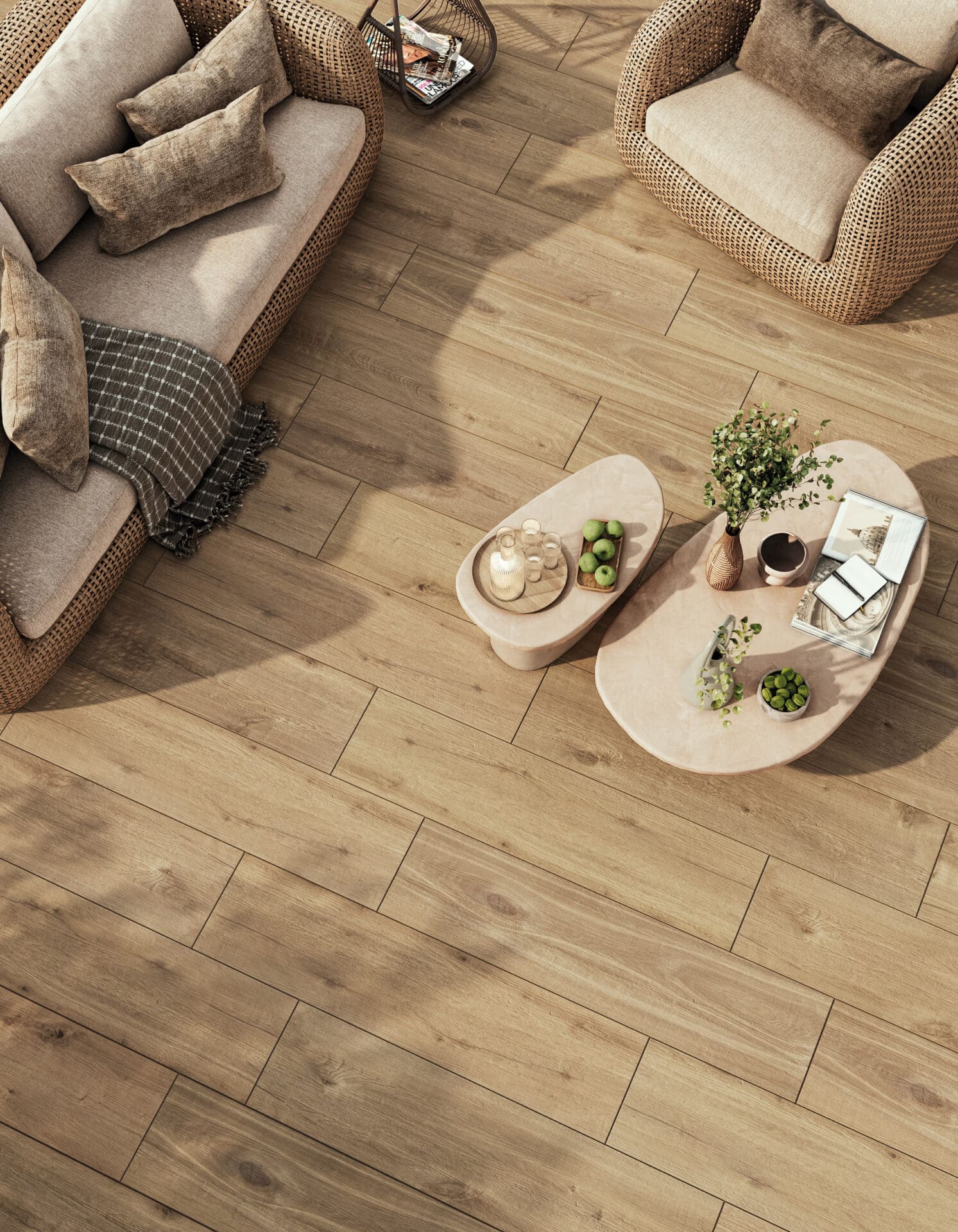 Dalle Céramique KAO – Hazelnut – Ozaé Graviers Déco Dalle Céramique KAO Hazelnut Ozaé Graviers Déco, dalle extérieure effet bois crème antidérapante