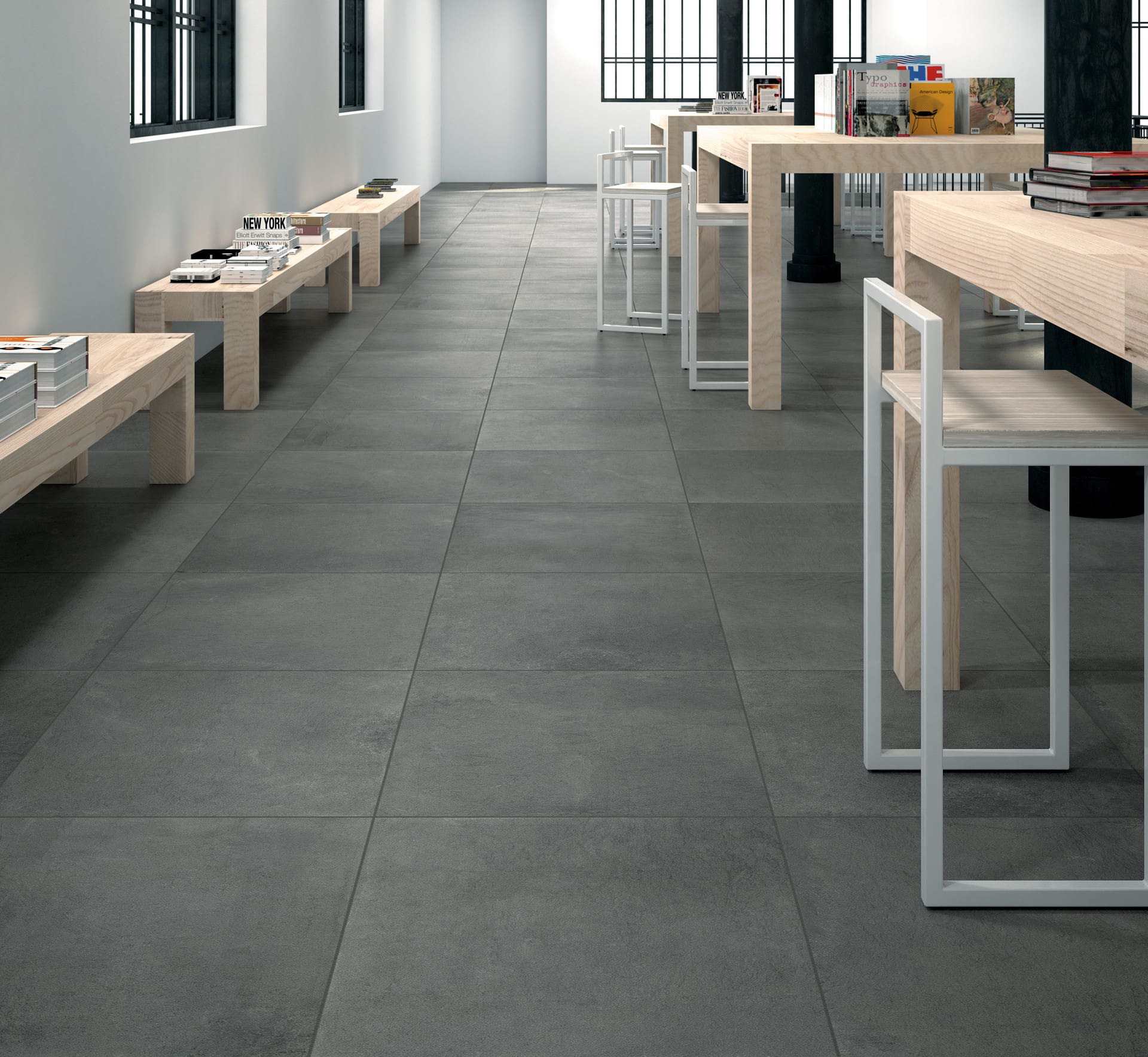 Dalle Céramique NOVEMBER – Wind – Ozaé Graviers Déco Dalle Céramique NOVEMBER Wind Ozaé Graviers Déco, effet minéral gris foncé antidérapant pour terrasse extérieure