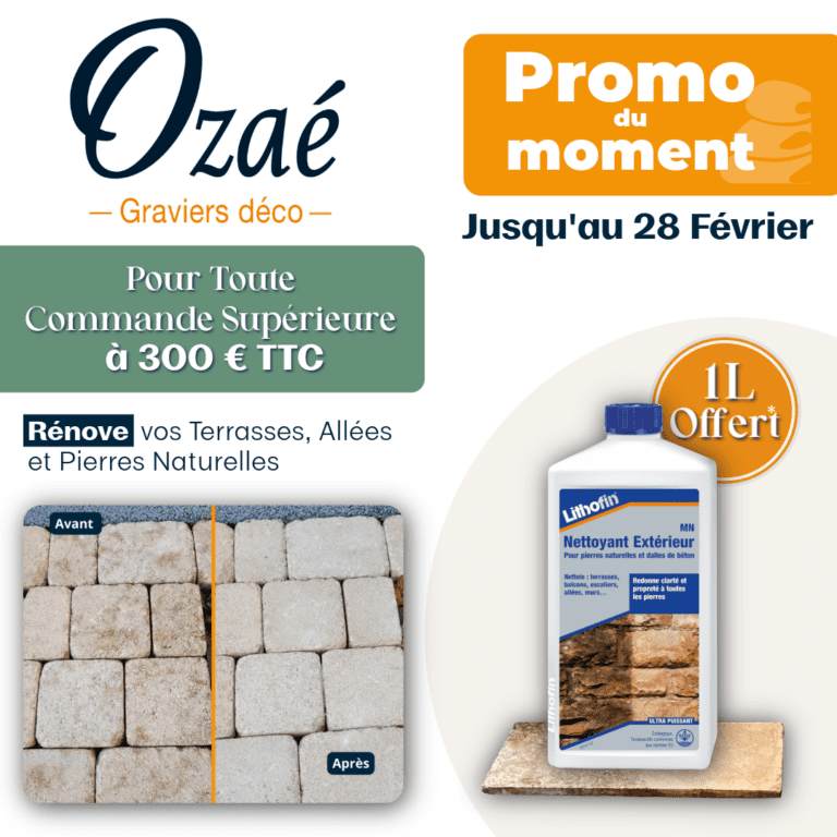 Nettoyant extérieur Lithofin MN offert pour l’entretien des terrasses et allées